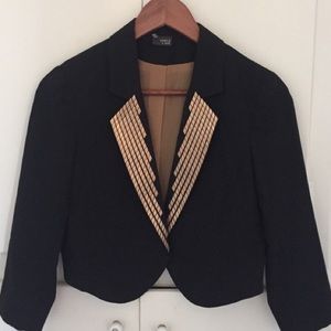 Cropped black blazer - Sparkle & Fade.